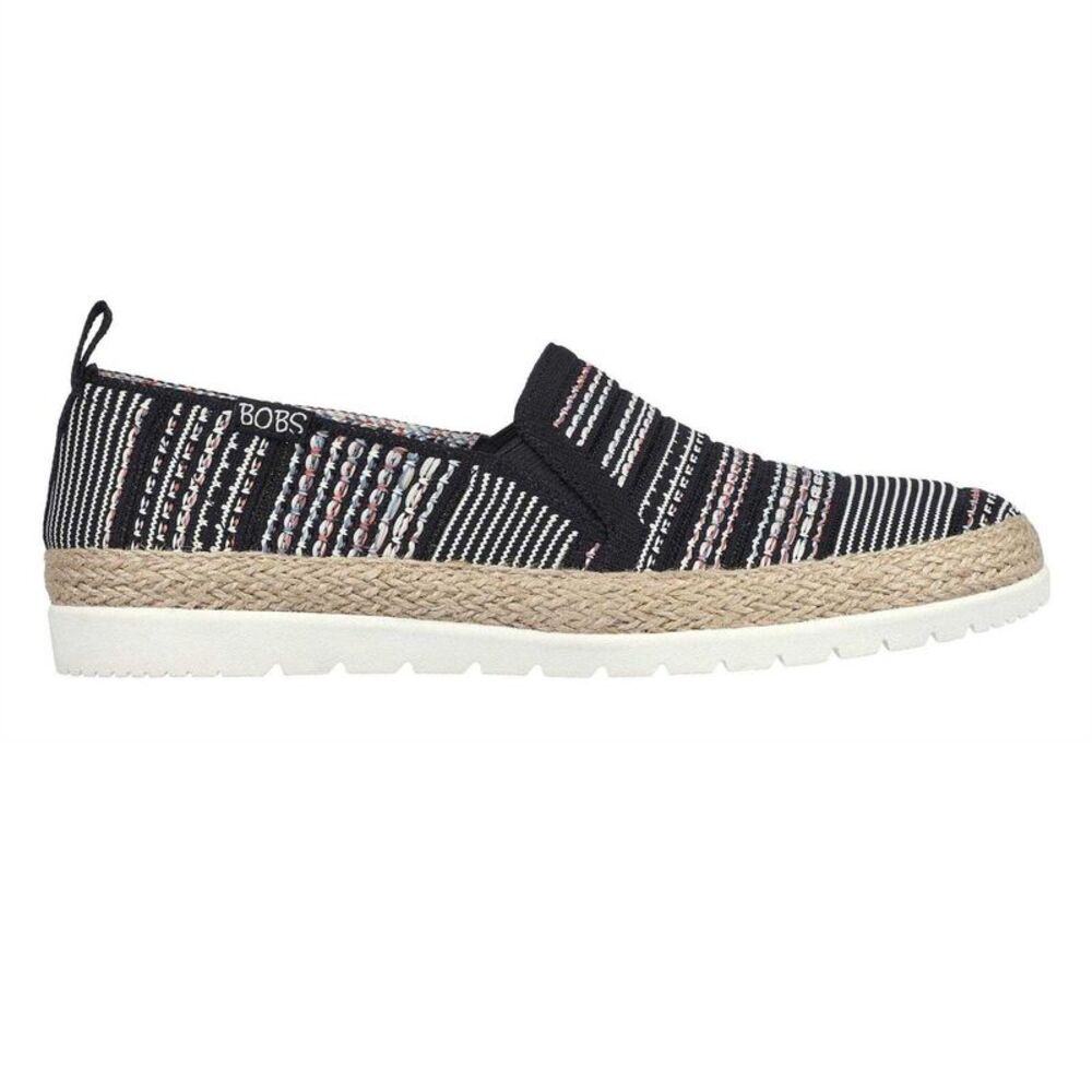 Skechers Womens/Ladies Twin Gore Woven Slip-on Espadrilles / Black